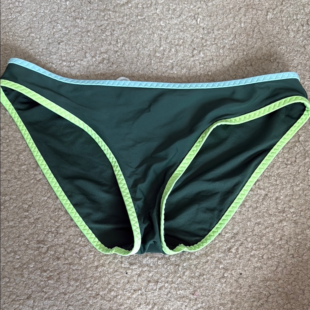 Green Bikini Bottom with Neon Trim